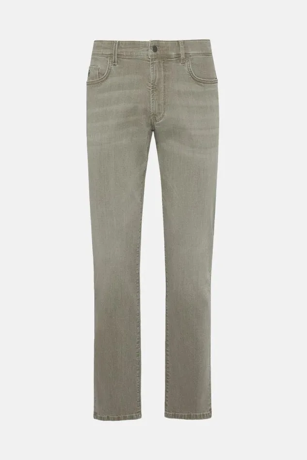 Jeans Men Boggi Milano Green Recycled Stretch Denim Jeans Green