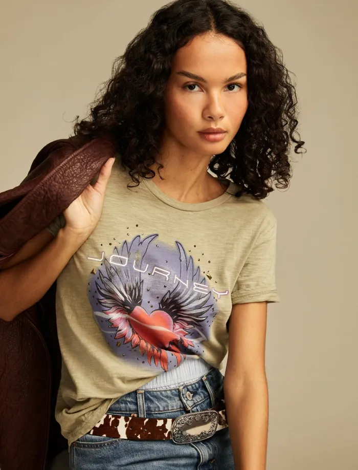 Journey Heart Classic Crew Tea Women Lucky Brand Graphic Tees