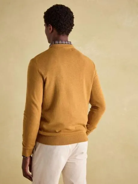 Jumpers and Knitwear Men Joules Dark Yellow Crew Neck Knitted Jumper