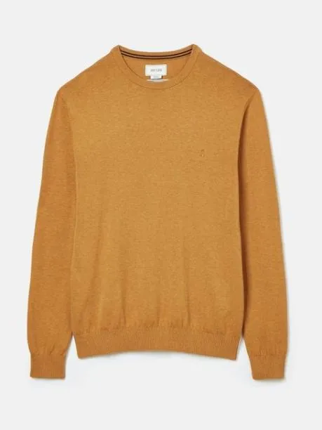 Jumpers and Knitwear Men Joules Dark Yellow Crew Neck Knitted Jumper