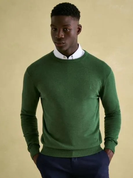 Jumpers and Knitwear Men Joules Green Crew Neck Knitted Jumper