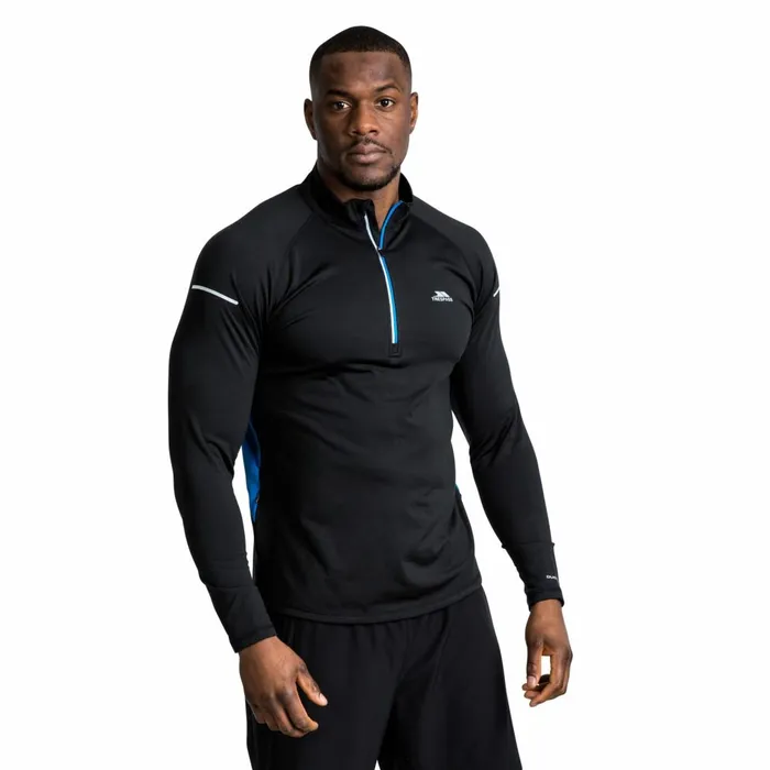Keenan II Quick Dry Active Top Black Men Trespass Base Layers