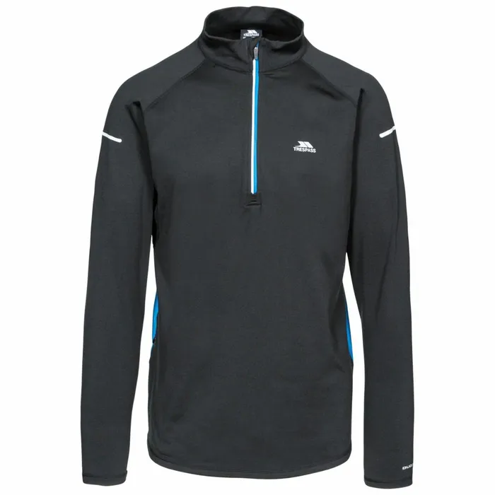 Keenan II Quick Dry Active Top Black Men Trespass Base Layers