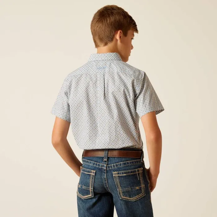 Kids Button Down Shirts Ariat Jett Classic Fit Shirt Ceramic Teal Kids Button Down Shirts Ariat Jett Classic Fit Shirt Ceramic Teal