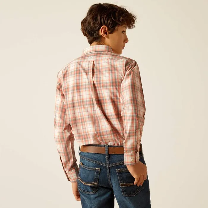 Kids Button Down Shirts Ariat Pro Series Knox Classic Fit Shirt Coral Kids Button Down Shirts Ariat Pro Series Knox Classic Fit Shirt Coral