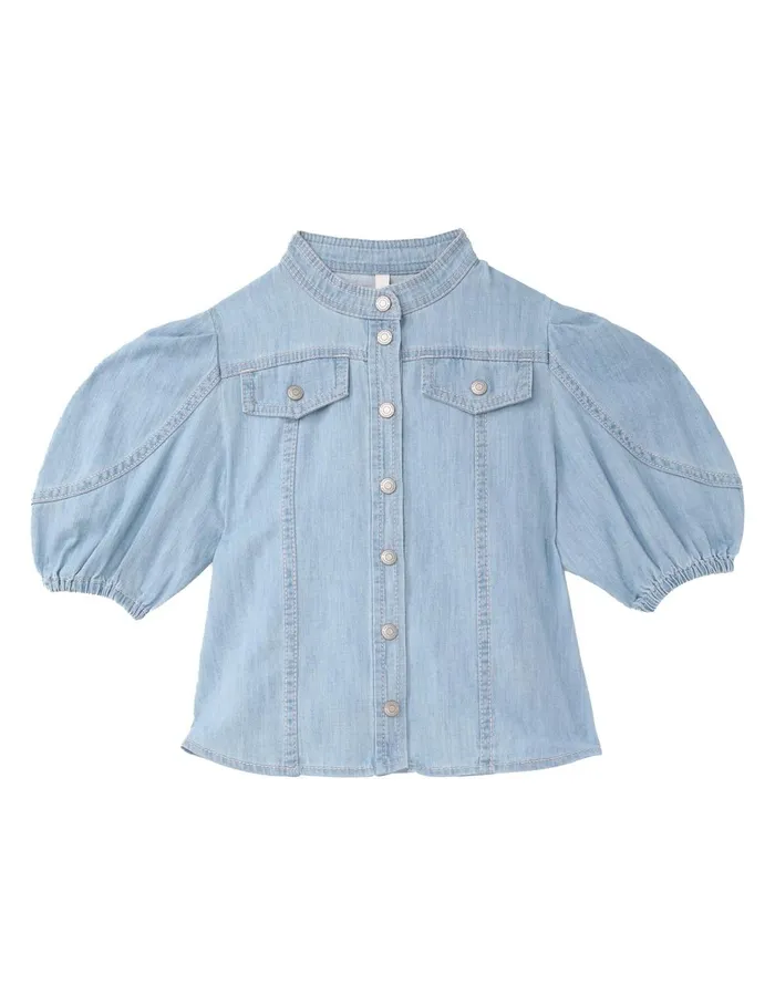 Kids Clothing Zimmermann Waverly Utility Denim Top Blueberry