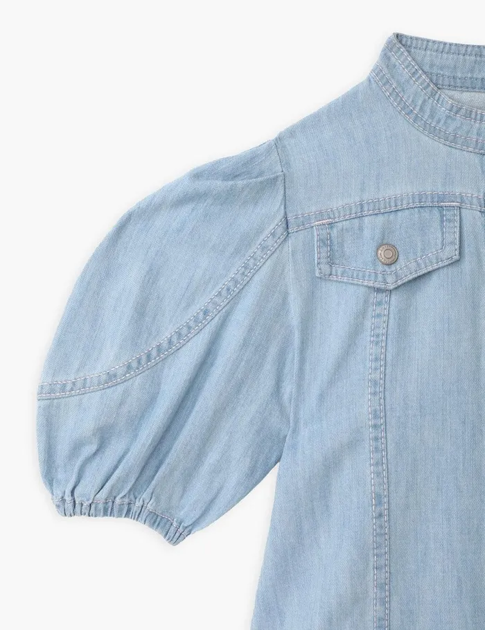 Kids Clothing Zimmermann Waverly Utility Denim Top Blueberry