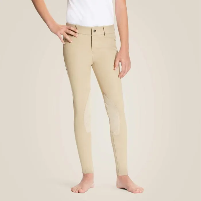 Kids English Riding Clothing Ariat Heritage Knee Patch Breech Tan