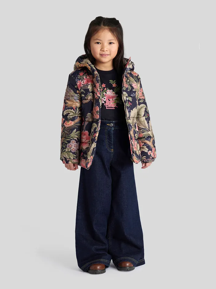 Kids Etro Topwear Floral Down Jacket For Children Navy Blue Kids Etro Topwear Floral Down Jacket For Children Navy Blue
