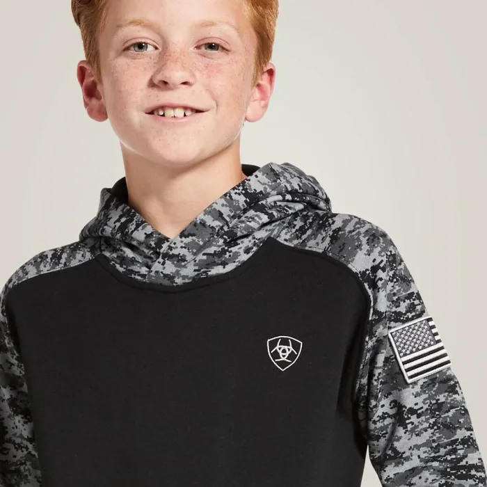 Kids Sweatshirts and Hoodies Ariat Patriot Hoodie Black Digi Camo Kids Sweatshirts and Hoodies Ariat Patriot Hoodie Black Digi Camo