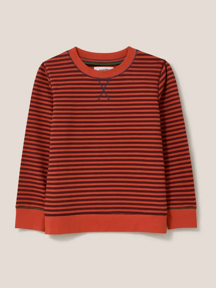 Kids White Stuff Knitwear Betta Striped Sweat Red Multi