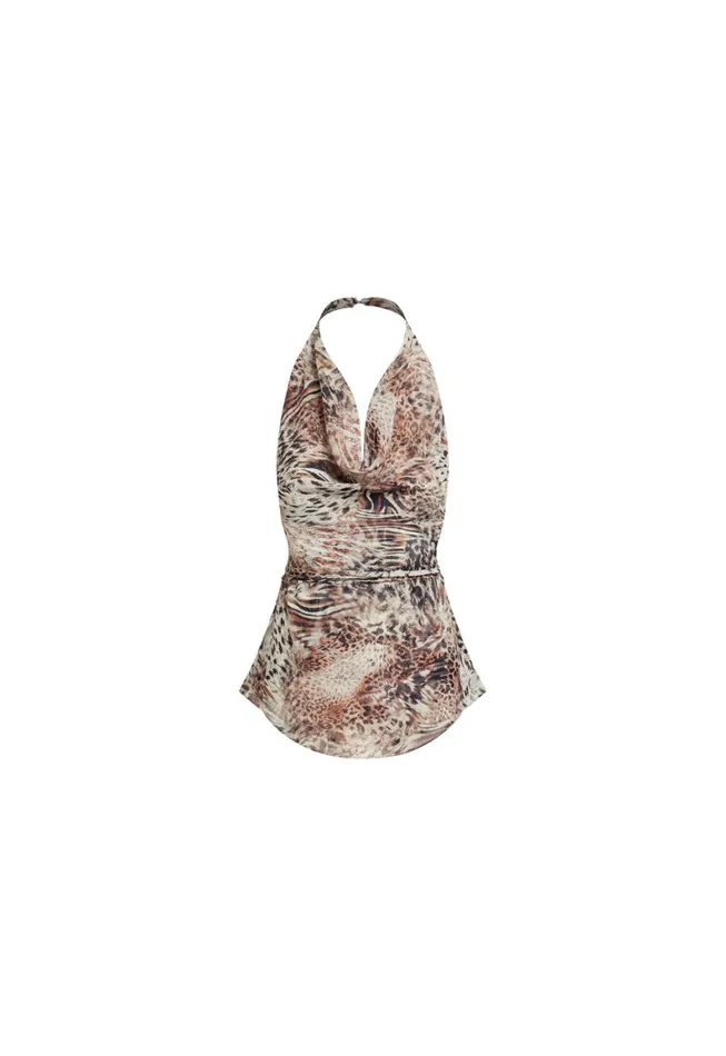 Lioness Fashion BANKS HALTER TOP Chocolate Animal Women Tops Lioness Fashion BANKS HALTER TOP Chocolate Animal Women Tops