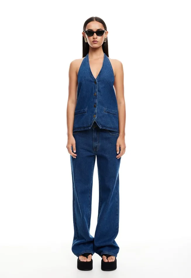 Lioness Fashion HILLS HALTER Dark Denim Women Denim
