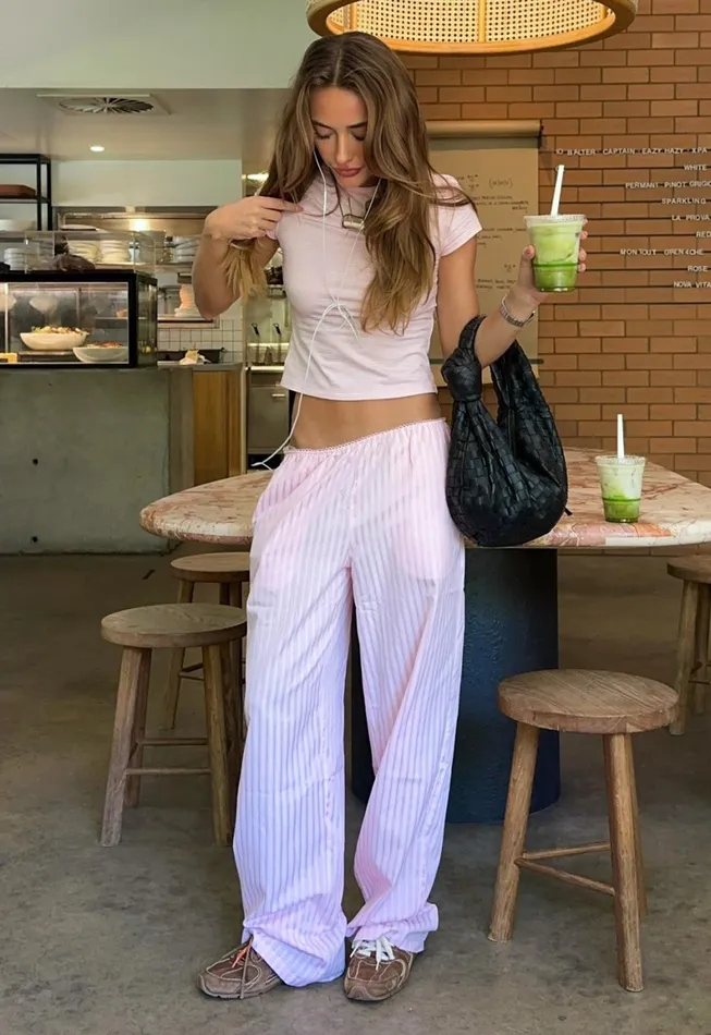 Lioness Fashion IN BLOOM TEE Pink Stripe Women Tops Lioness Fashion IN BLOOM TEE Pink Stripe Women Tops