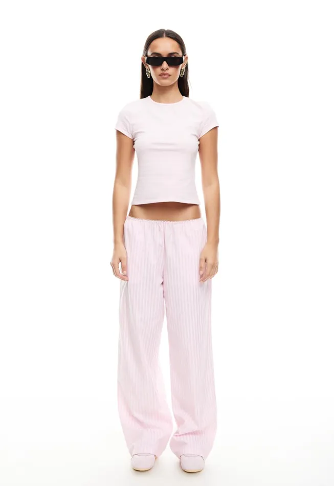 Lioness Fashion IN BLOOM TEE Pink Stripe Women Tops Lioness Fashion IN BLOOM TEE Pink Stripe Women Tops