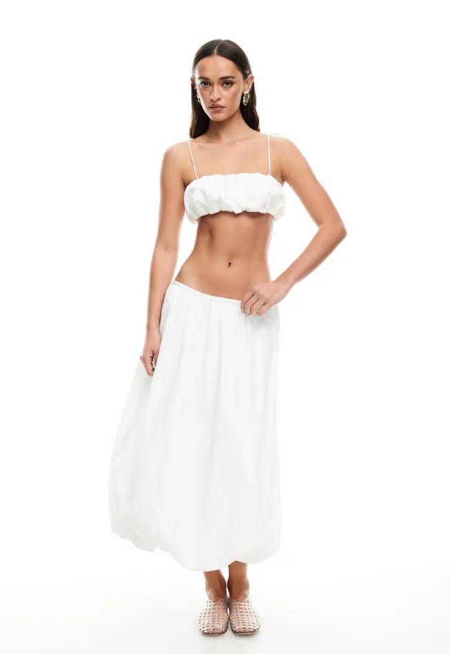 Lioness Fashion INTUITION BUBBLE MIDI SKIRT Ivory Women Skirts