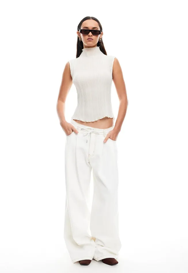 Lioness Fashion SLOUCHED TIE UP JEAN Porcelain Women Bottoms