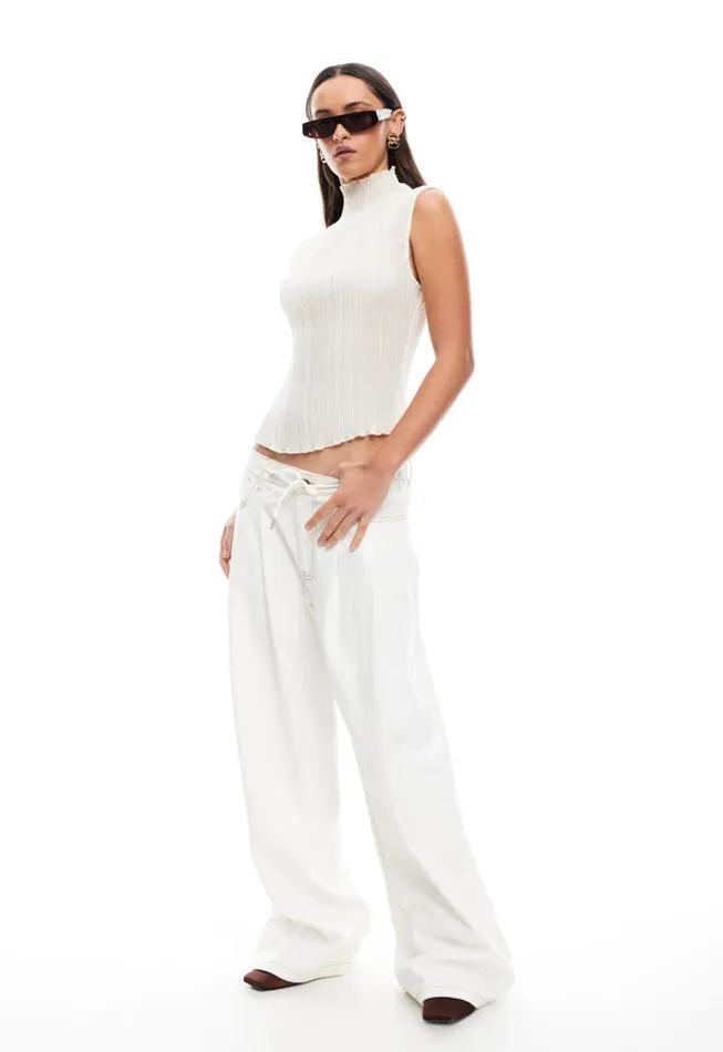 Lioness Fashion SLOUCHED TIE UP JEAN Porcelain Women Bottoms Lioness Fashion SLOUCHED TIE UP JEAN Porcelain Women Bottoms