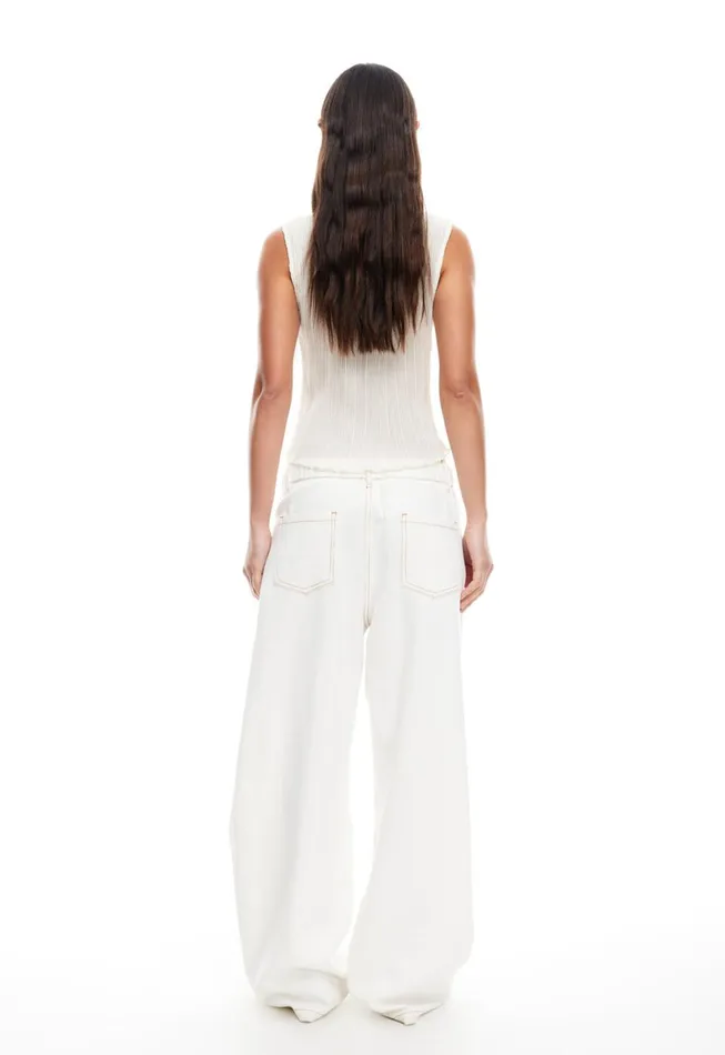 Lioness Fashion SLOUCHED TIE UP JEAN Porcelain Women Bottoms Lioness Fashion SLOUCHED TIE UP JEAN Porcelain Women Bottoms