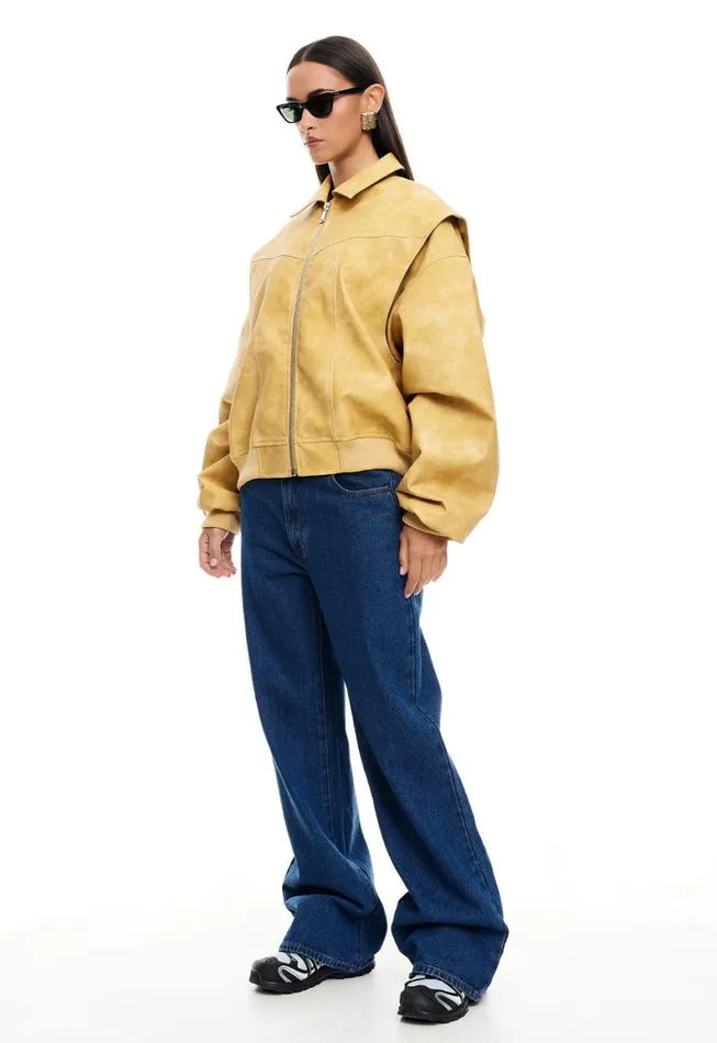 Lioness Fashion VISTA BOMBER Mustard Women Outerwear Lioness Fashion VISTA BOMBER Mustard Women Outerwear