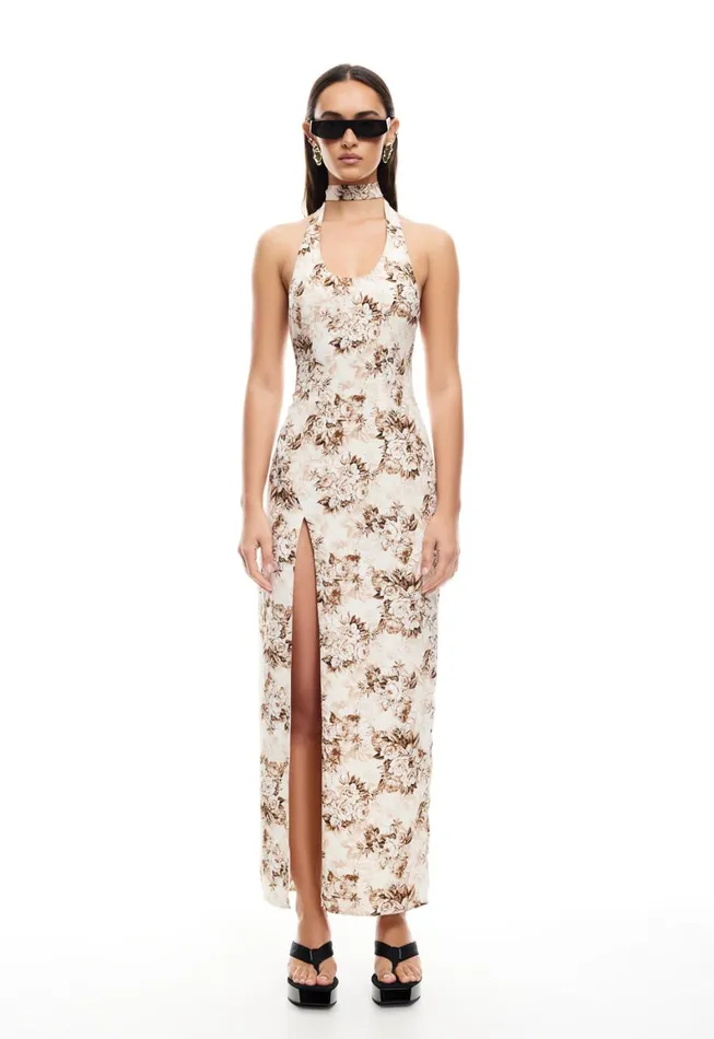 Lioness Fashion WESTWOOD MAXI DRESS Chocolate Floral Women Dresses Lioness Fashion WESTWOOD MAXI DRESS Chocolate Floral Women Dresses