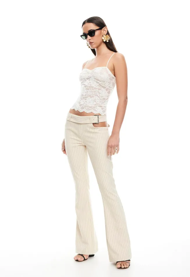 Lioness Fashion YVES PANT Cream Pinstripe Women Pants