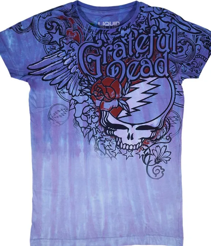 Liquid Blue Juniors Long Length Women Dead Flowers TieDye Juniors Long Length TShirt Liquid Blue Juniors Long Length Women Dead Flowers TieDye Juniors Long Length TShirt