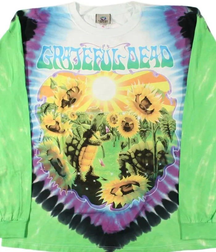 Liquid Blue Long Sleeve Men Sunflower Terrapin TieDye Long Sleeve TShirt