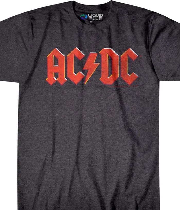 Liquid Blue PolyCotton TShirt Men ACDC Vintage Logo Dark Heather PolyCotton TShirt Liquid Blue PolyCotton TShirt Men ACDC Vintage Logo Dark Heather PolyCotton TShirt