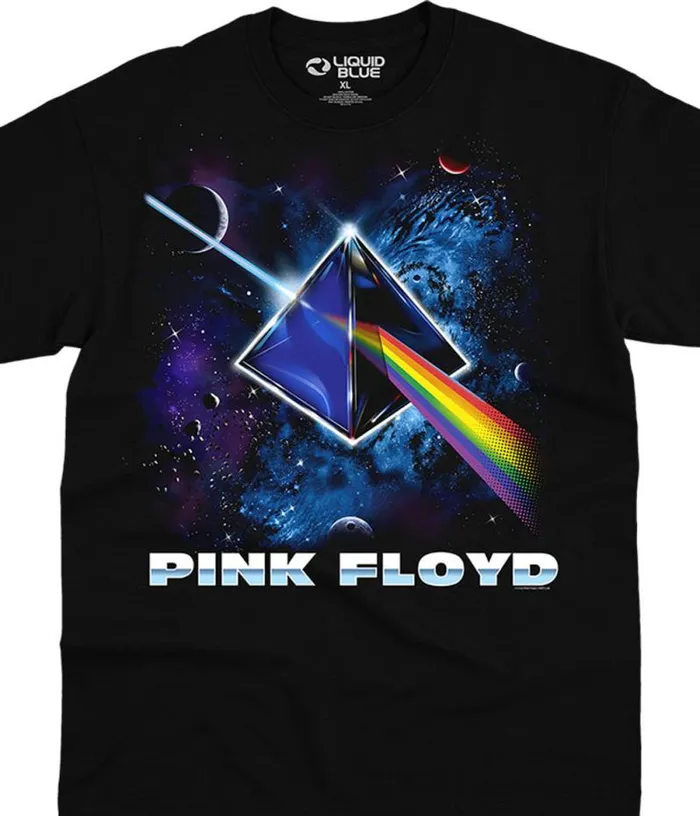 Liquid Blue TShirt Men Cosmic Prism Black TShirt