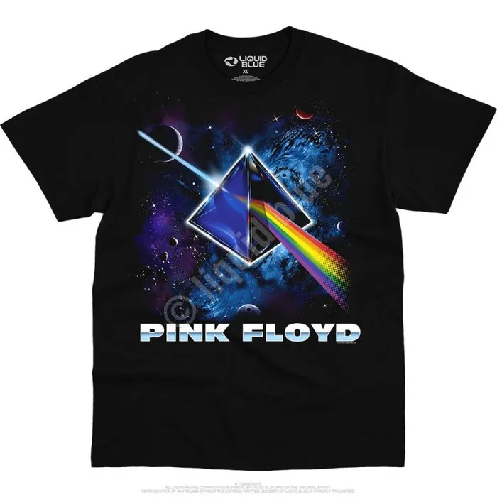 Liquid Blue TShirt Men Cosmic Prism Black TShirt