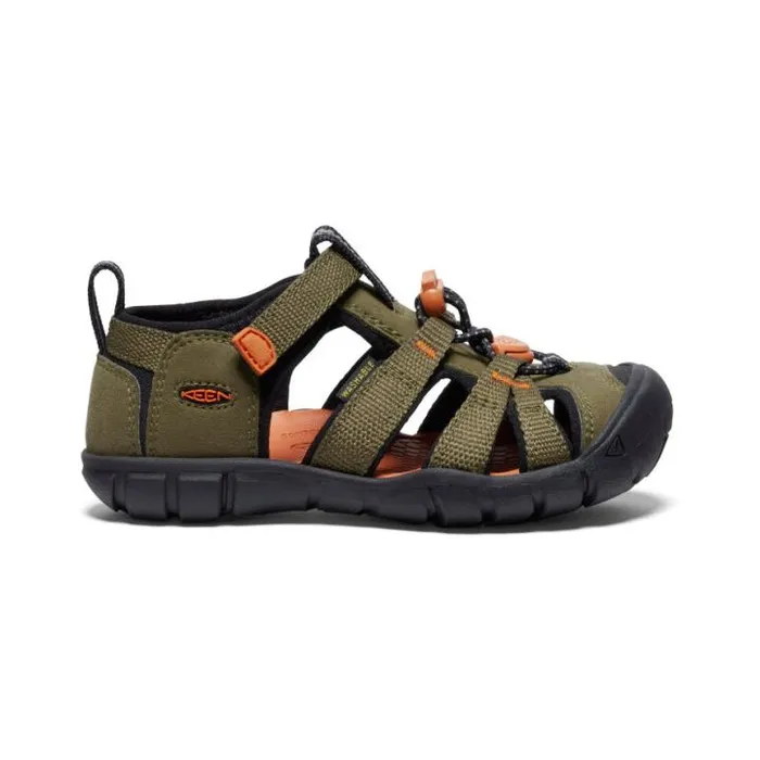 Little Kids039 Seacamp II CNX Dark OliveGold Flame Sandal Kids KEEN Little Kids Little Kids039 Seacamp II CNX Dark OliveGold Flame Sandal Kids KEEN Little Kids
