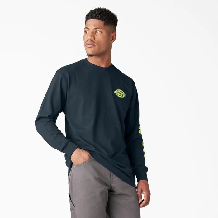 Long Sleeve Heavyweight Logo TShirt Dark Navy Dark Navy dn Men Dickies TShirts Long Sleeve Heavyweight Logo TShirt Dark Navy Dark Navy dn Men Dickies TShirts