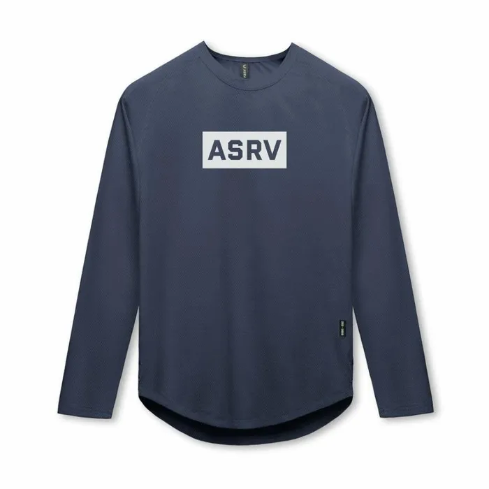 Long Sleeves Men ASRV SilverLite 20 Established Long Sleeve Navy 034box Logo034 Long Sleeves Men ASRV SilverLite 20 Established Long Sleeve Navy 034box Logo034