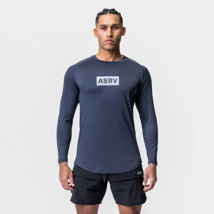 Long Sleeves Men ASRV SilverLite 20 Established Long Sleeve Navy 034box Logo034