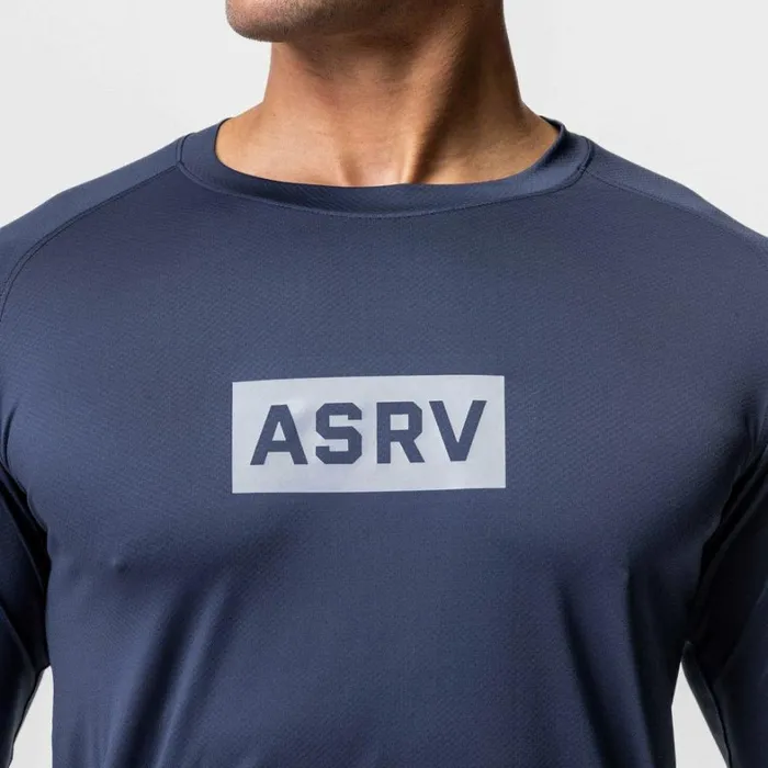 Long Sleeves Men ASRV SilverLite 20 Established Long Sleeve Navy 034box Logo034