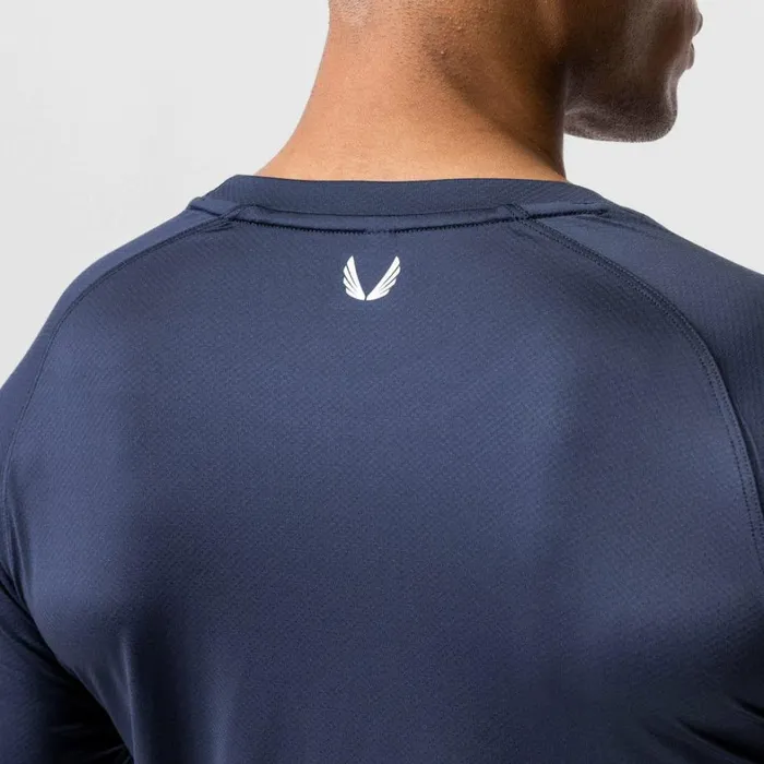 Long Sleeves Men ASRV SilverLite 20 Established Long Sleeve Navy 034box Logo034