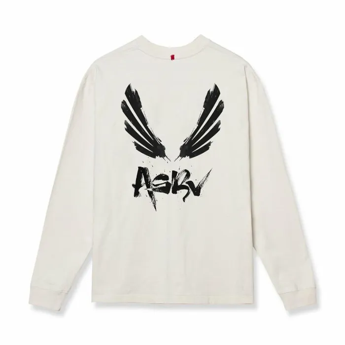 Long Sleeves Men ASRV Tech Essential Relaxed Long Sleeve Stone 034brush Wingsasrv034
