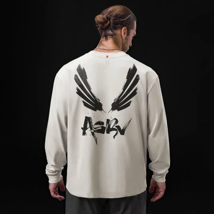 Long Sleeves Men ASRV Tech Essential Relaxed Long Sleeve Stone 034brush Wingsasrv034