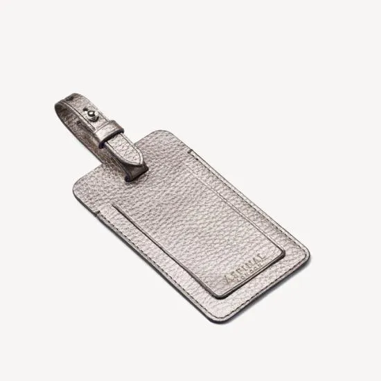 Luggage Tag Silver Pebble Women Aspinal Of London Luggage Tags