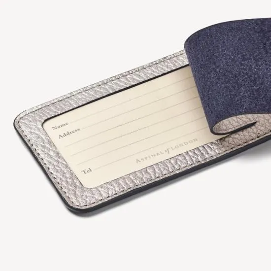 Luggage Tag Silver Pebble Women Aspinal Of London Luggage Tags
