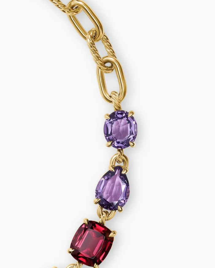 Marbella Chain Necklace In 18K Yellow Gold With Amethyst And Rhodolite Garnet 85mm Women David Yurman Statement Marbella Chain Necklace In 18K Yellow Gold With Amethyst And Rhodolite Garnet 85mm Women David Yurman Statement