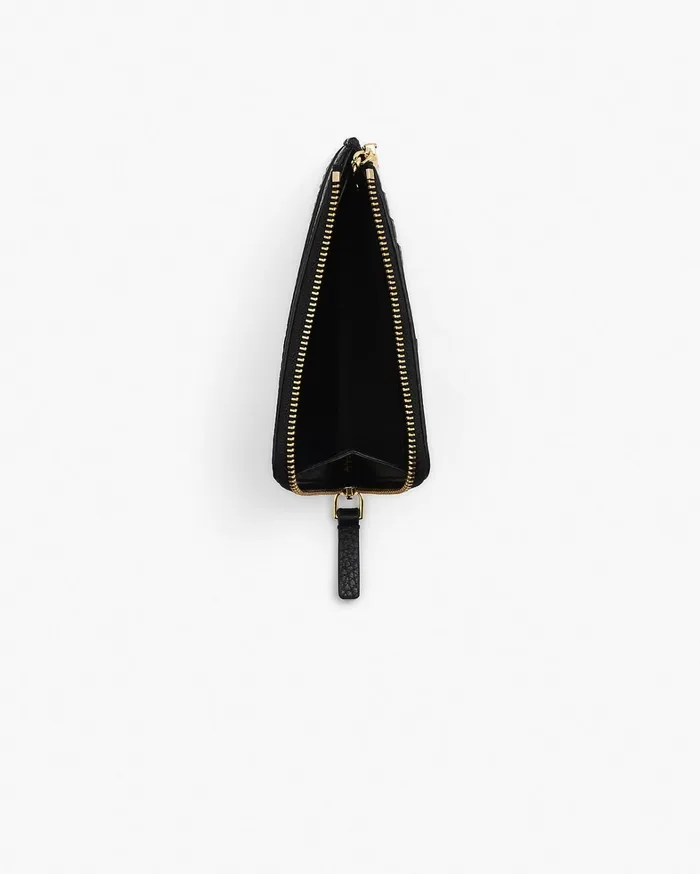 Marc Jacobs Small Wallets Women The Leather Top Zip Multi Wallet Black