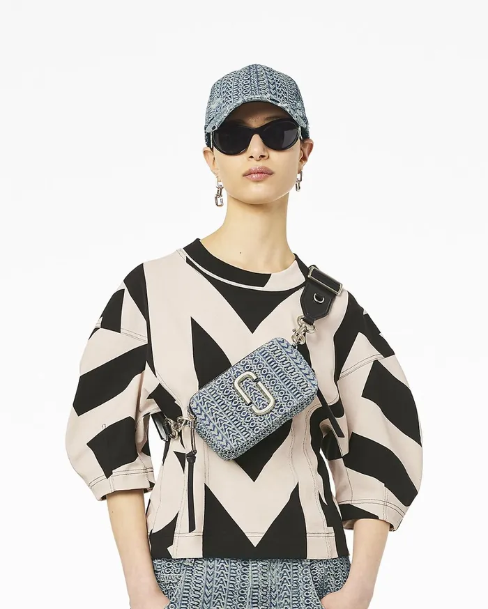 Marc Jacobs The Snapshot Women The Washed Monogram Denim Snapshot Sun Faded Denim