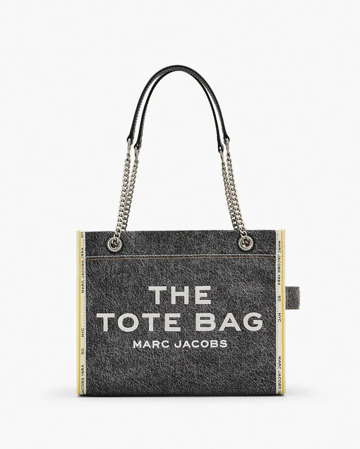 Marc Jacobs The Tote Bag Women The Denim Chain Medium Tote Bag Black Wash
