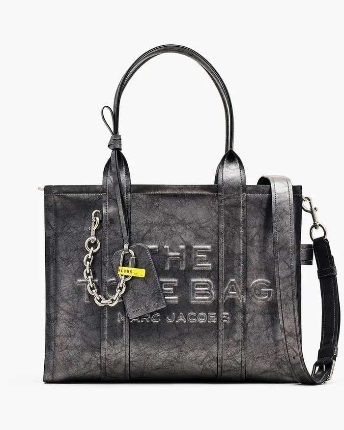 Marc Jacobs The Tote Bag Women The Metallic Distressed Large Tote Bag Dark Grey Marc Jacobs The Tote Bag Women The Metallic Distressed Large Tote Bag Dark Grey