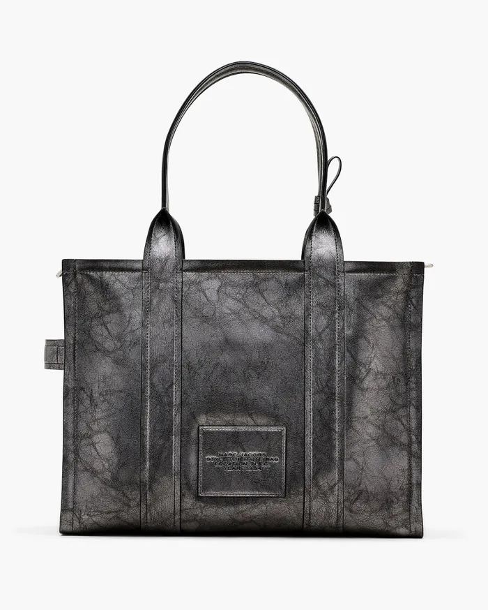 Marc Jacobs The Tote Bag Women The Metallic Distressed Large Tote Bag Dark Grey