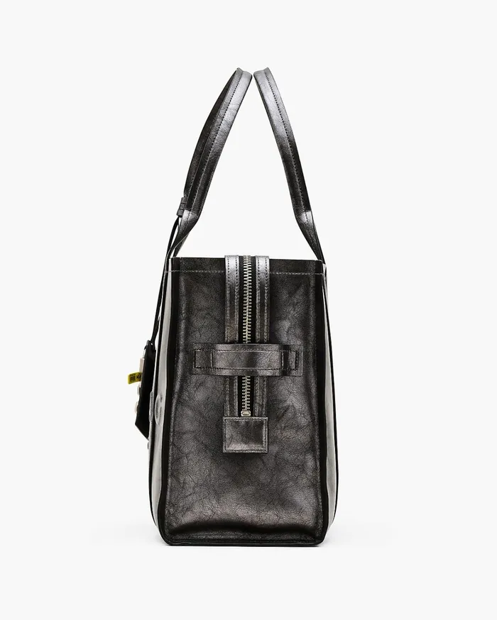 Marc Jacobs The Tote Bag Women The Metallic Distressed Large Tote Bag Dark Grey