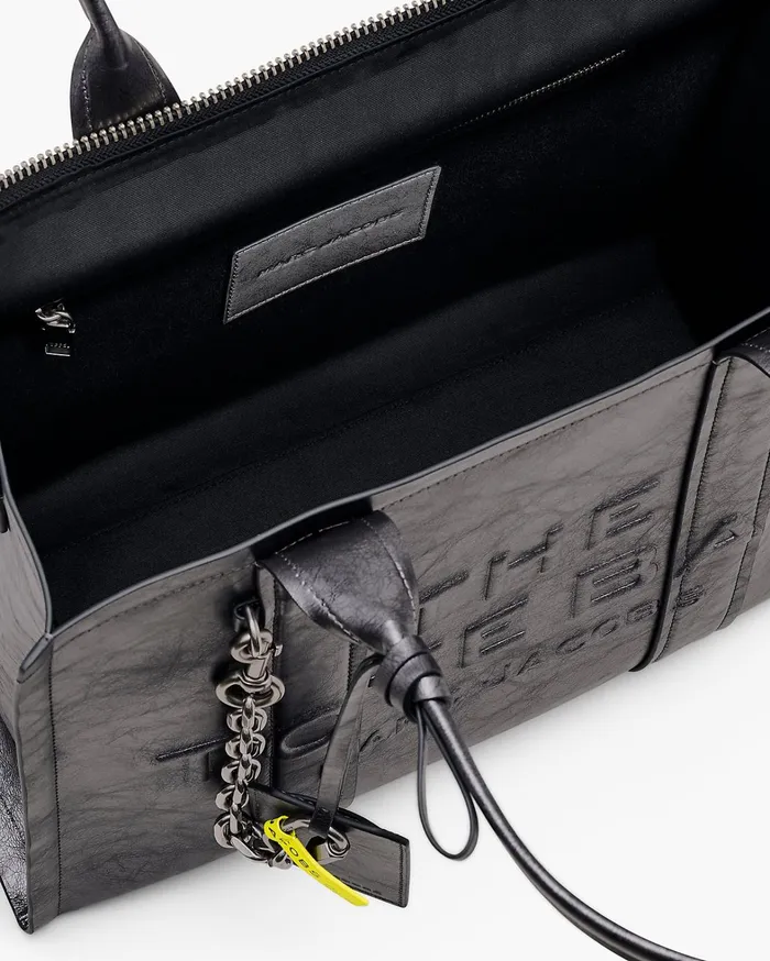 Marc Jacobs The Tote Bag Women The Metallic Distressed Large Tote Bag Dark Grey