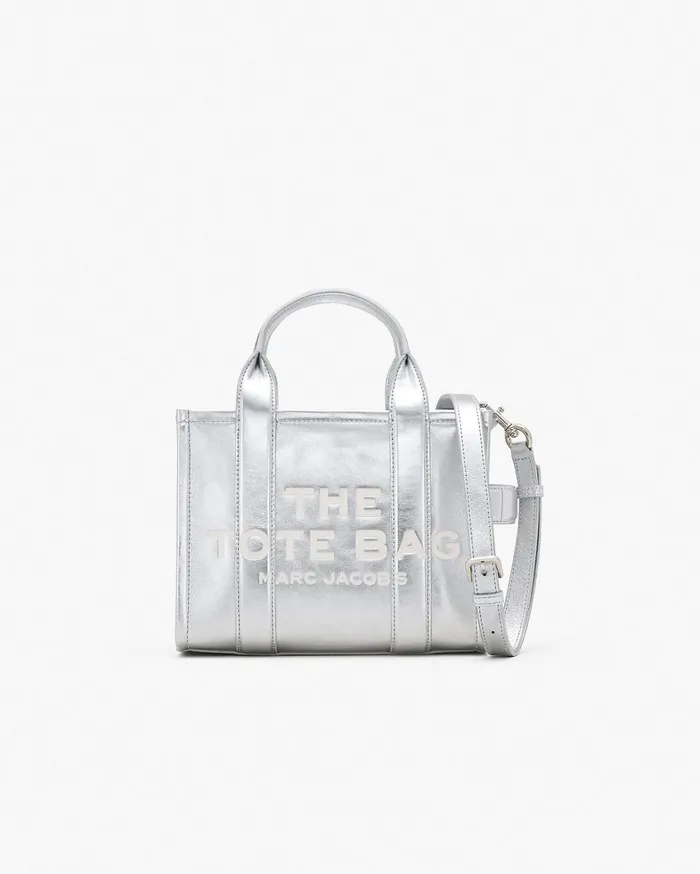 Marc Jacobs The Tote Bag Women The Metallic Leather Small Tote Bag Metallic Silver